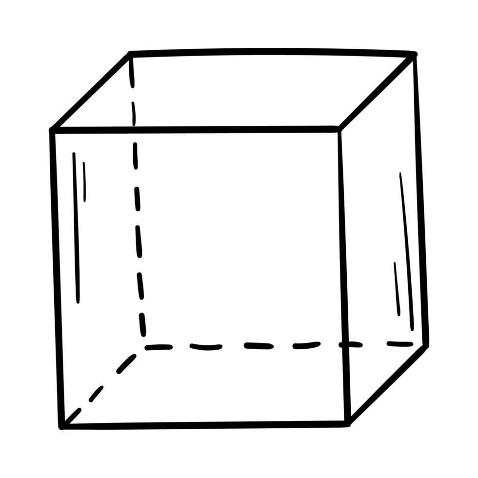 cube autocollant doodle pour la leçon de mathématiques vecteur