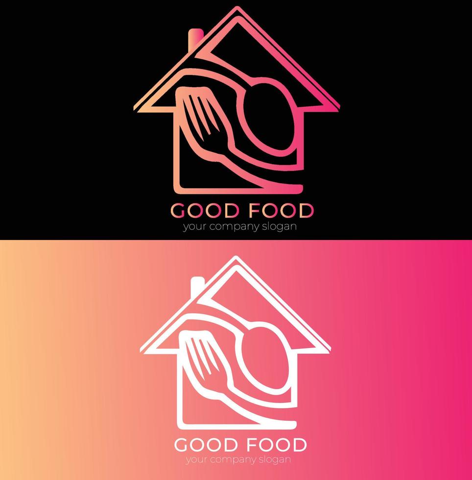 bonne nourriture, création de modèle de logo de restaurant vecteur