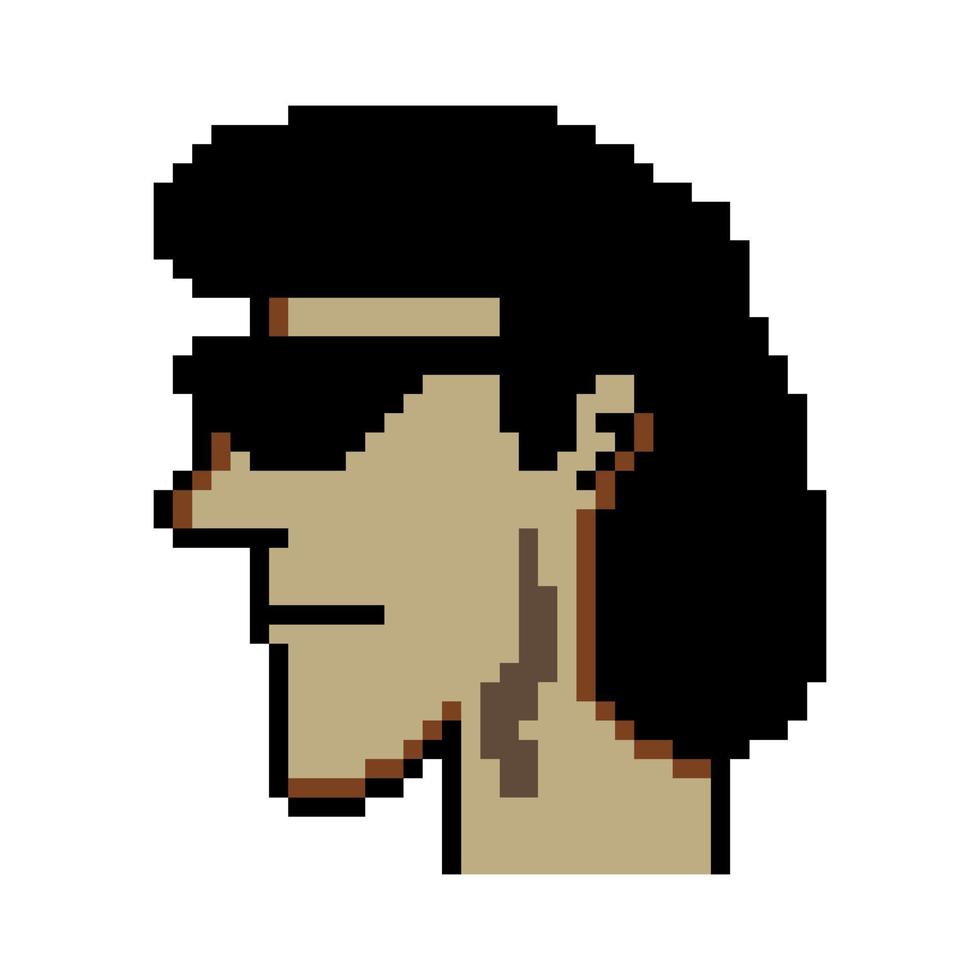 beau visage homme avec pixel art isolé sur fond blanc. vecteur