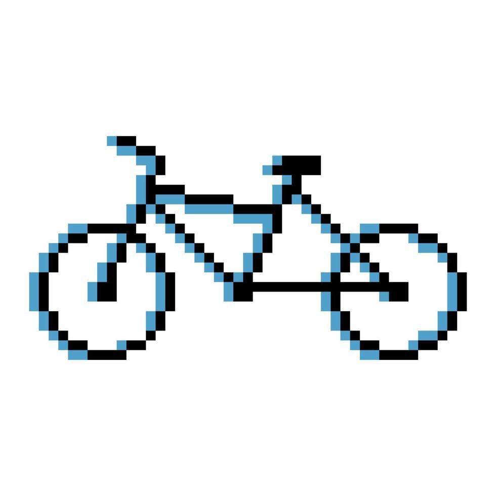 vélo avec pixel art sur fond blanc. vecteur