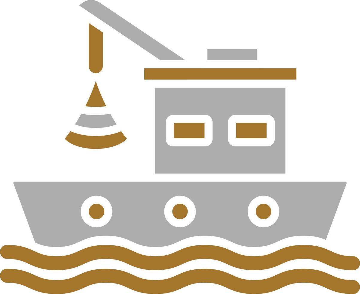 style d'icône de pêche en bateau vecteur