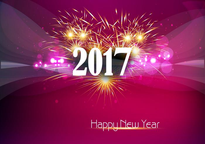 Bonne année, bannière 2017 avec Cracker au feu vecteur