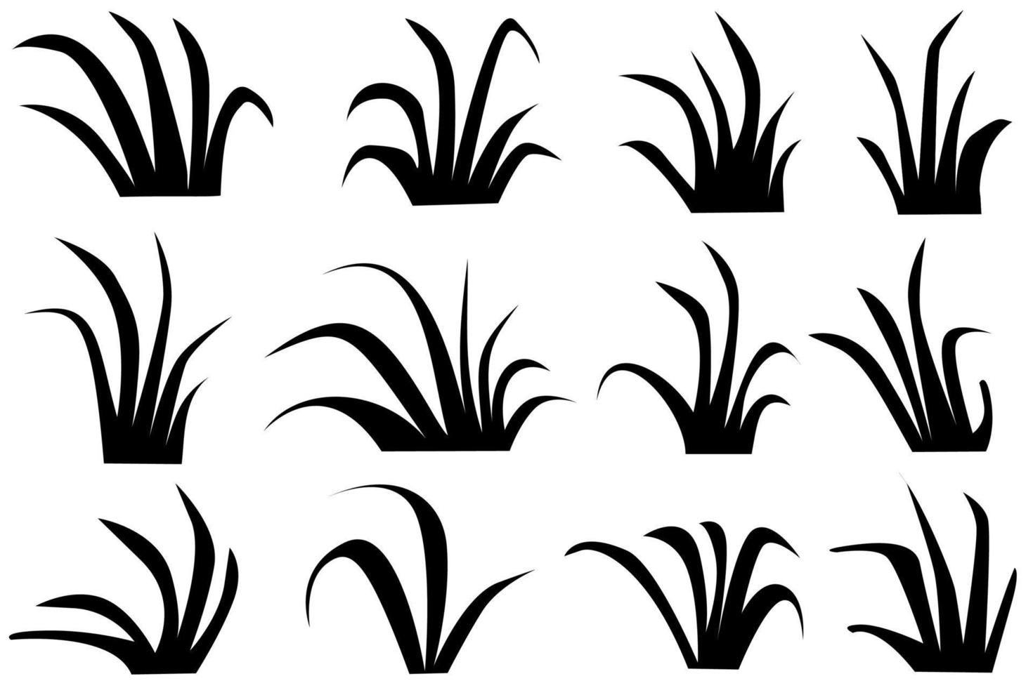 silhouette d'herbe noire vecteur