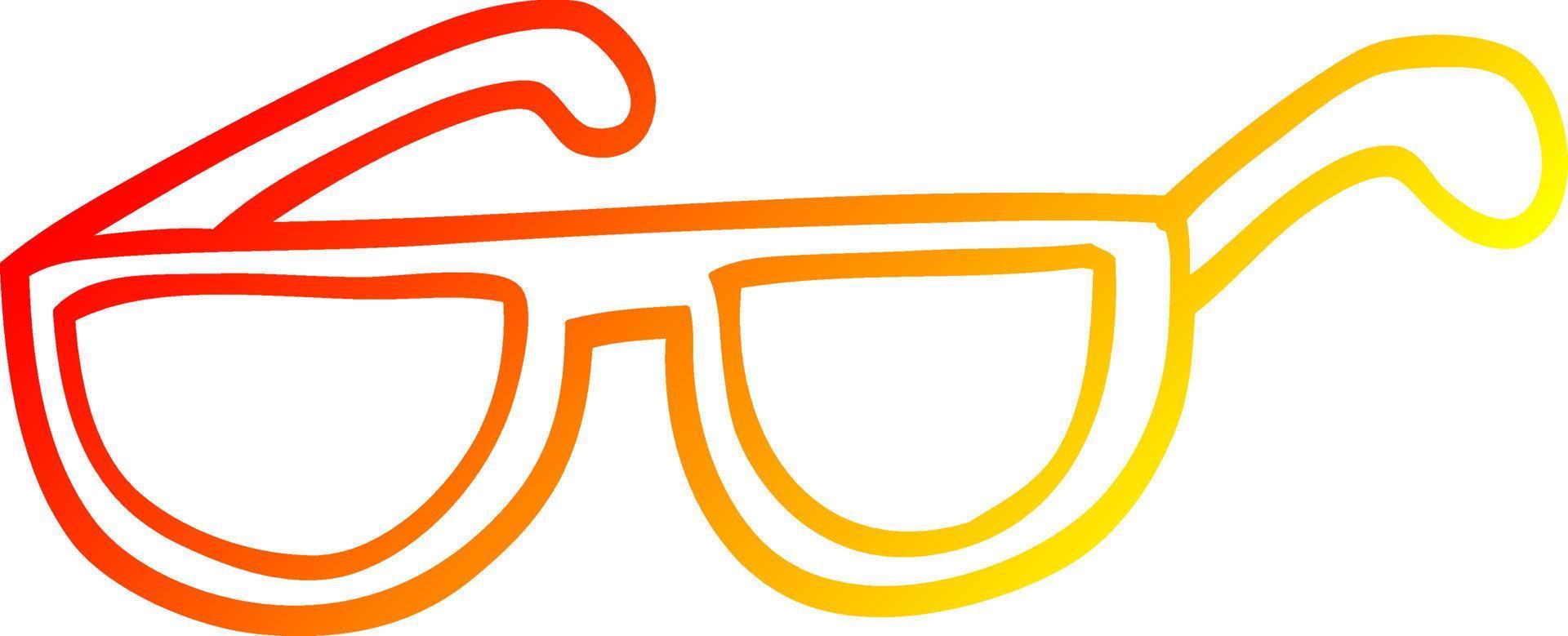 lunettes de soleil de dessin animé de dessin de ligne de gradient chaud vecteur