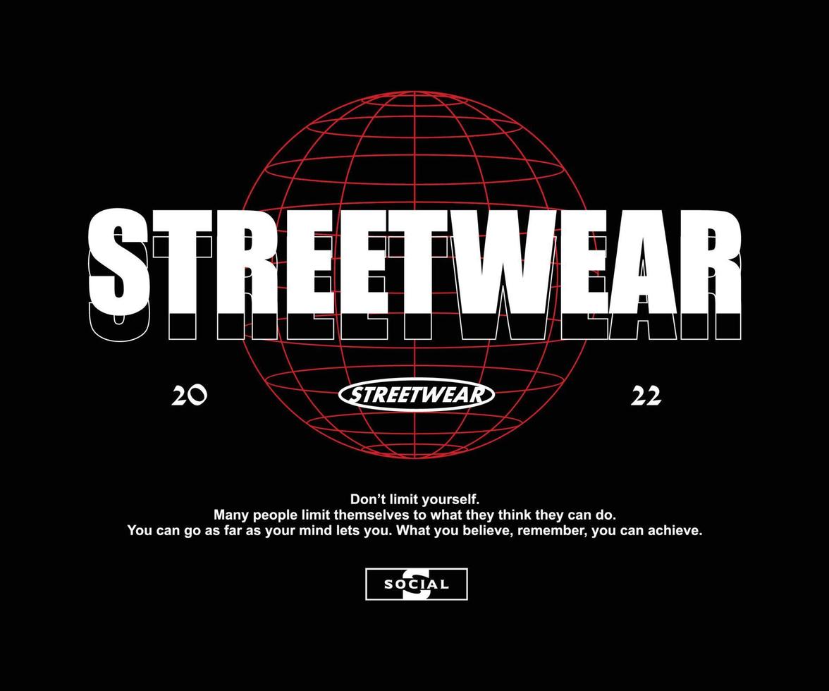 illustration esthétique de la conception de t-shirt streetwear, graphique vectoriel, affiche typographique ou t-shirts street wear et style urbain vecteur
