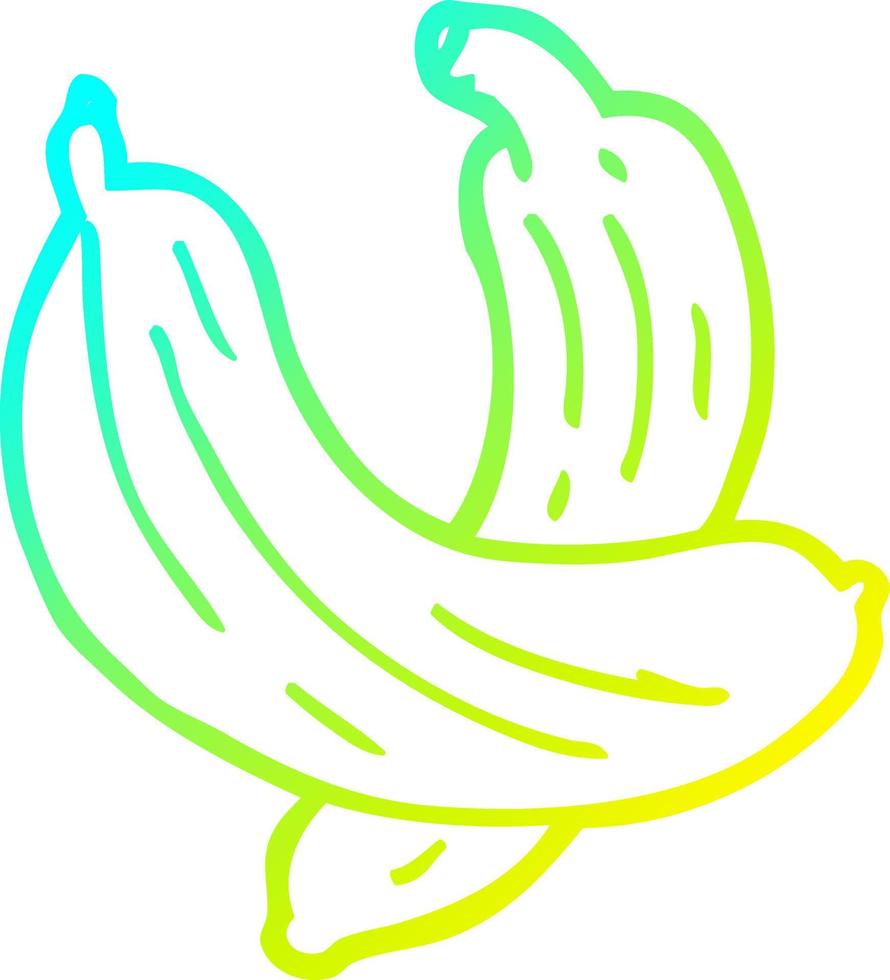 ligne de gradient froid dessin dessin animé paire de bananes vecteur
