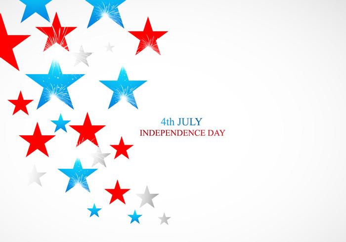4 juillet Carte de l'Indépendance avec des étoiles brillantes vecteur