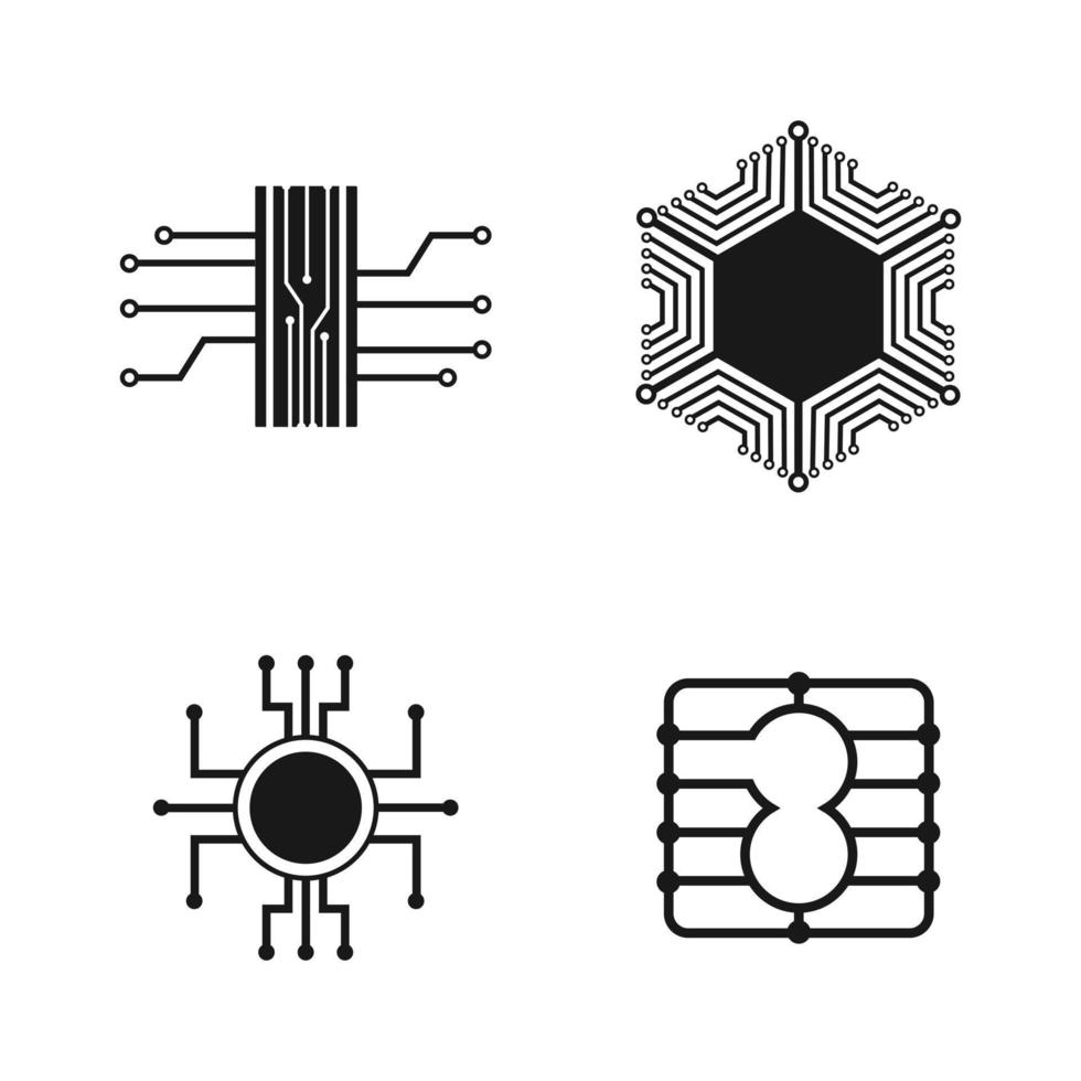 circuit imprimé vecteur d'images de jeu de conception d'icônes