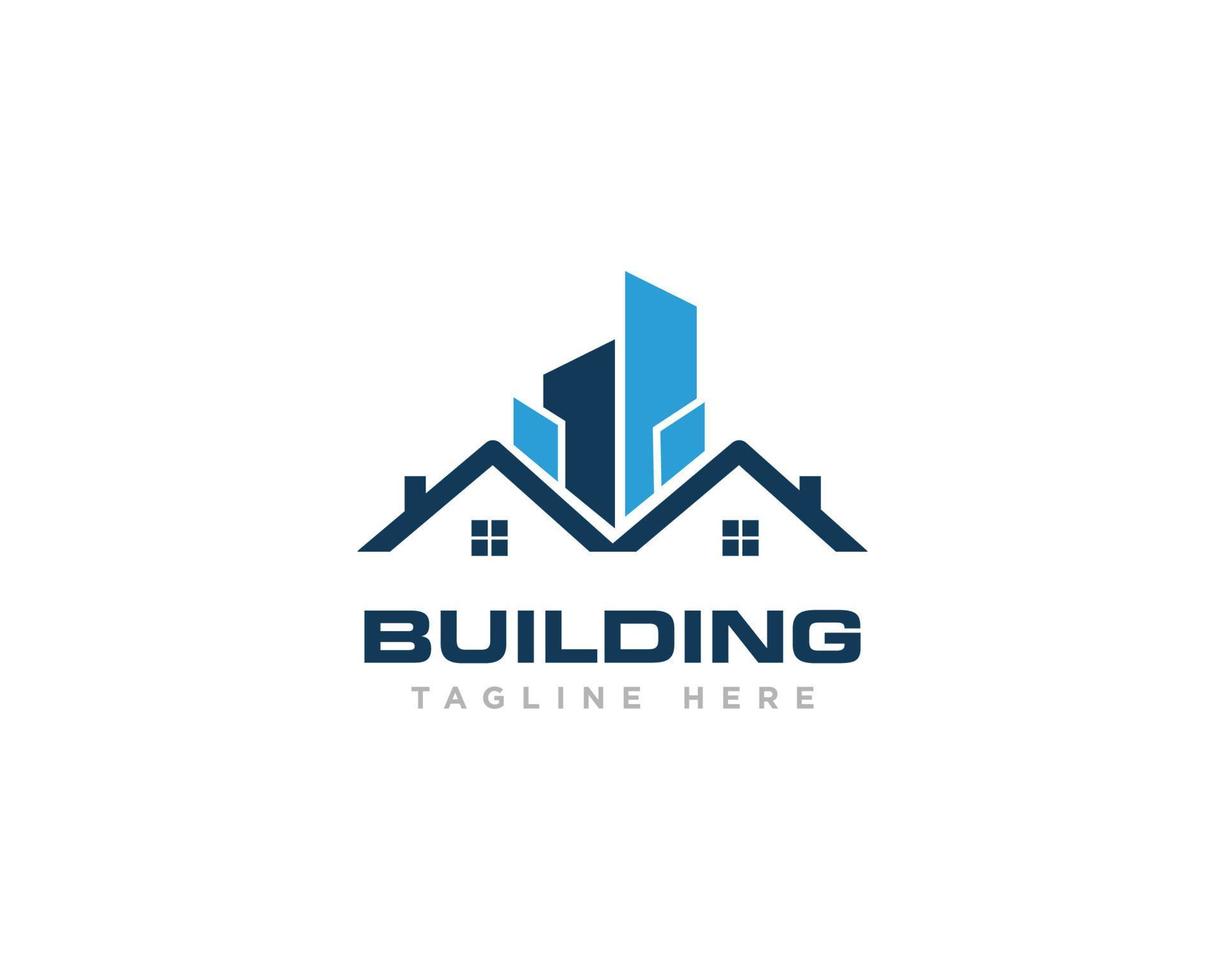 vecteur de conception de logo de construction de bâtiment