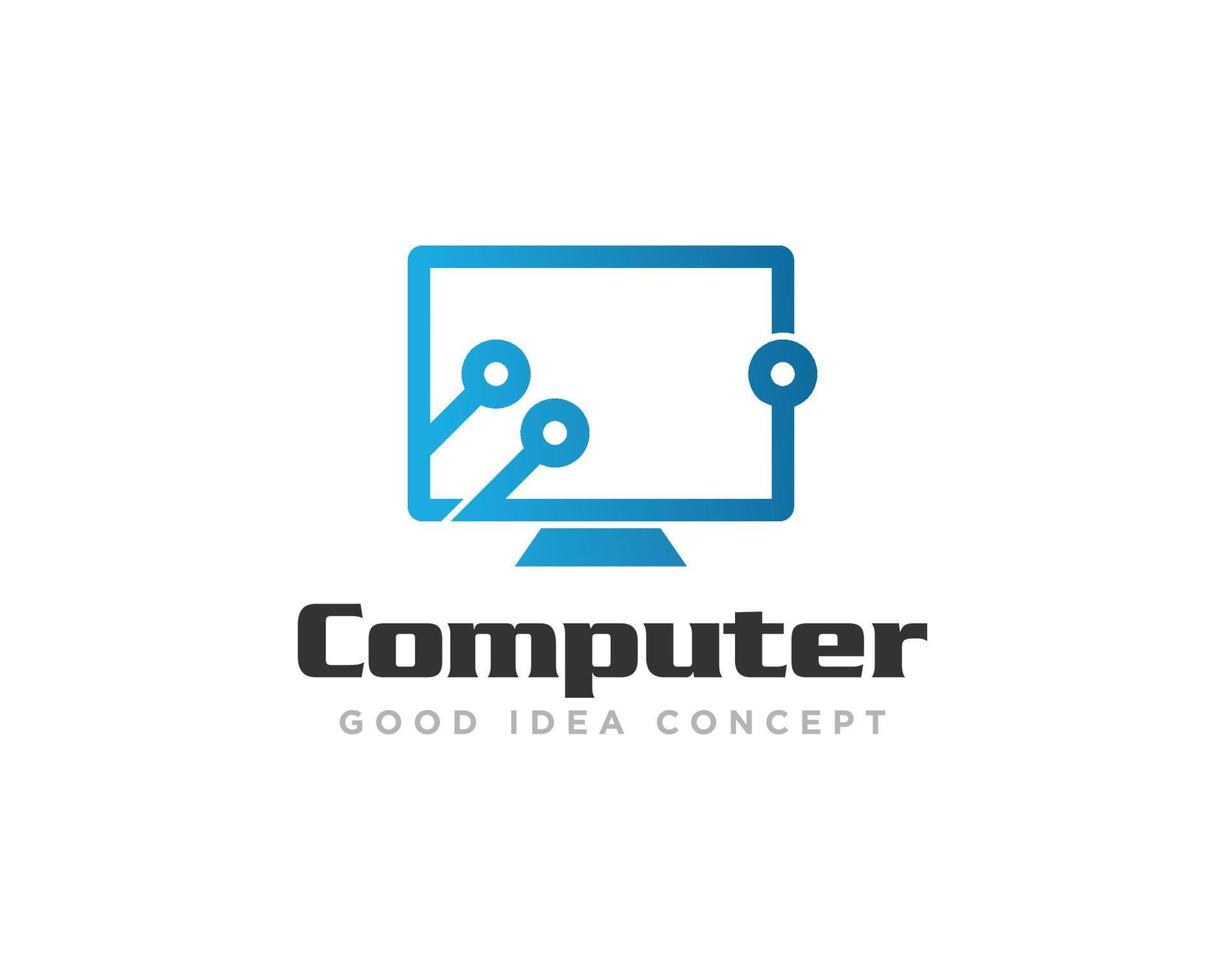 vecteur de conception d'icône de logo de technologie informatique