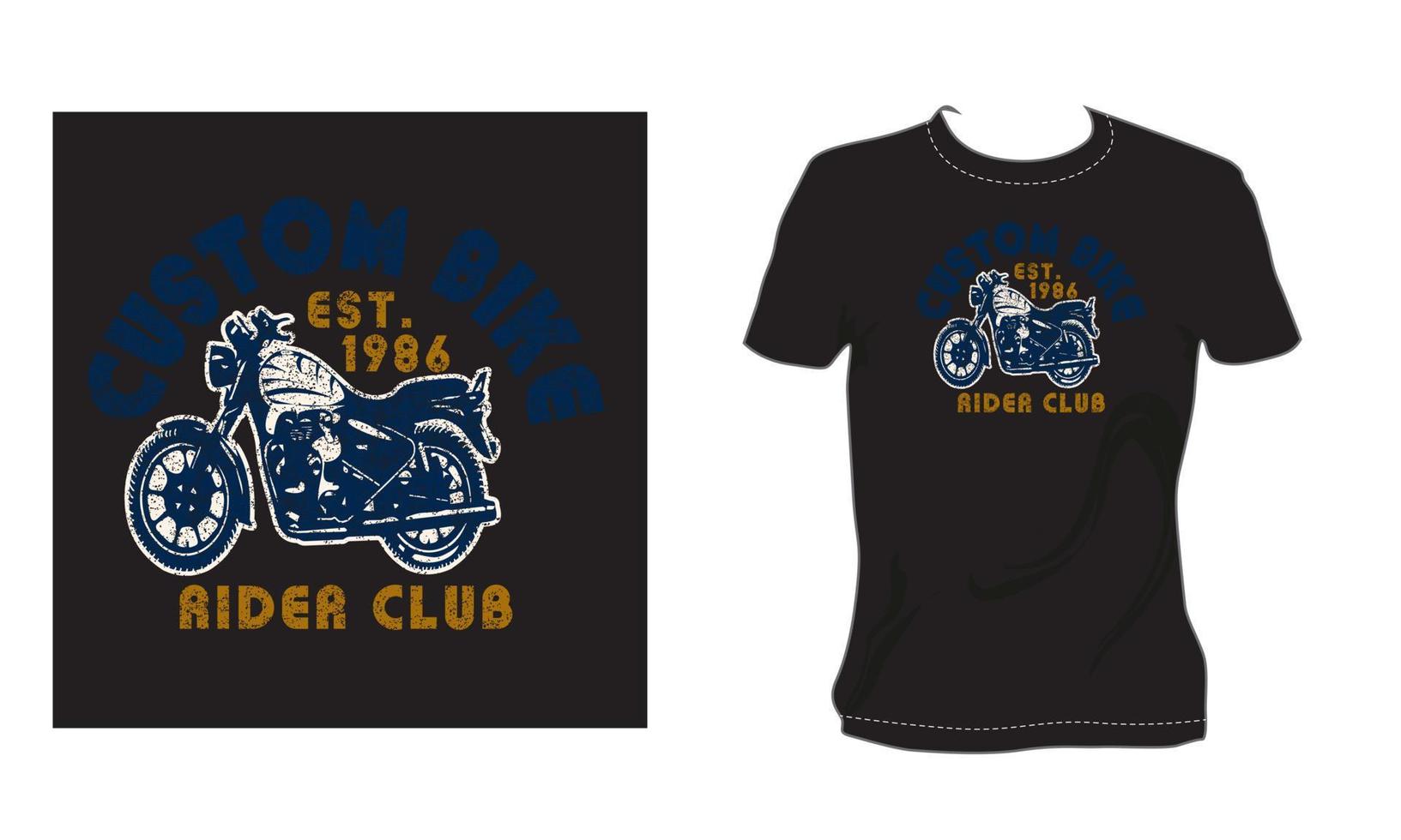 custom rider club est.1986 vintage brocken vector art t-shirt design 02