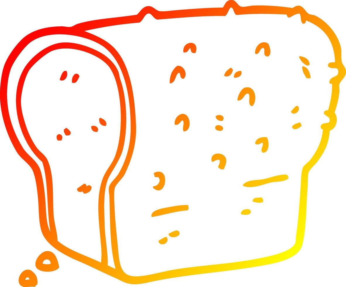 ligne de gradient chaud dessinant du pain complet de dessin animé vecteur