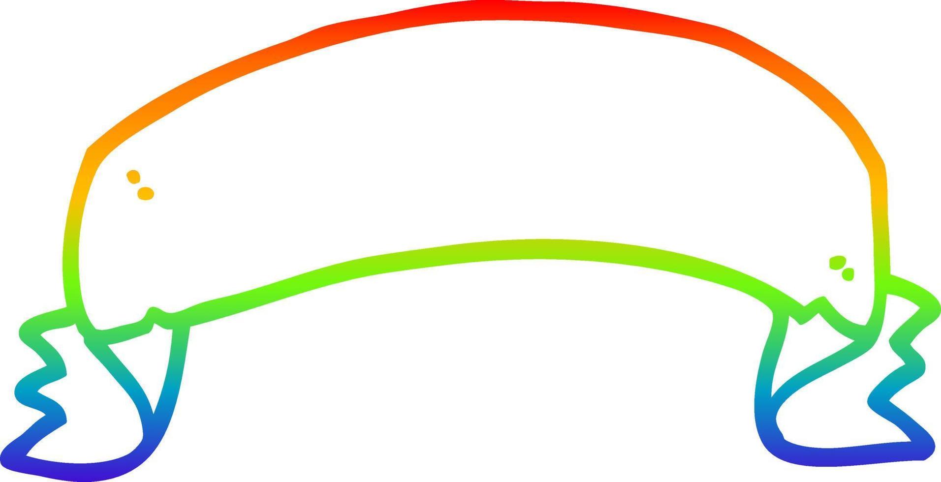 bannière de défilement de dessin animé de ligne de gradient arc-en-ciel vecteur