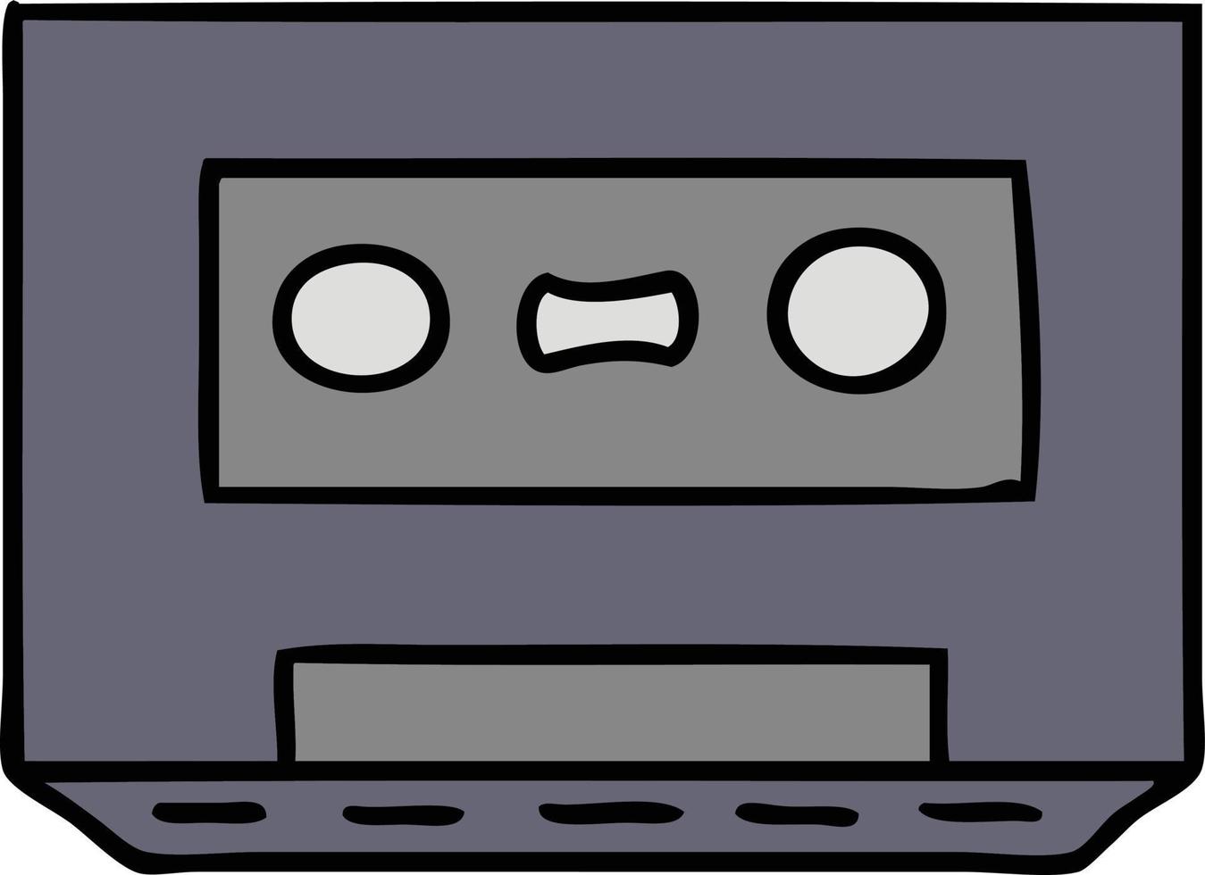 dessin animé doodle d'une cassette rétro vecteur