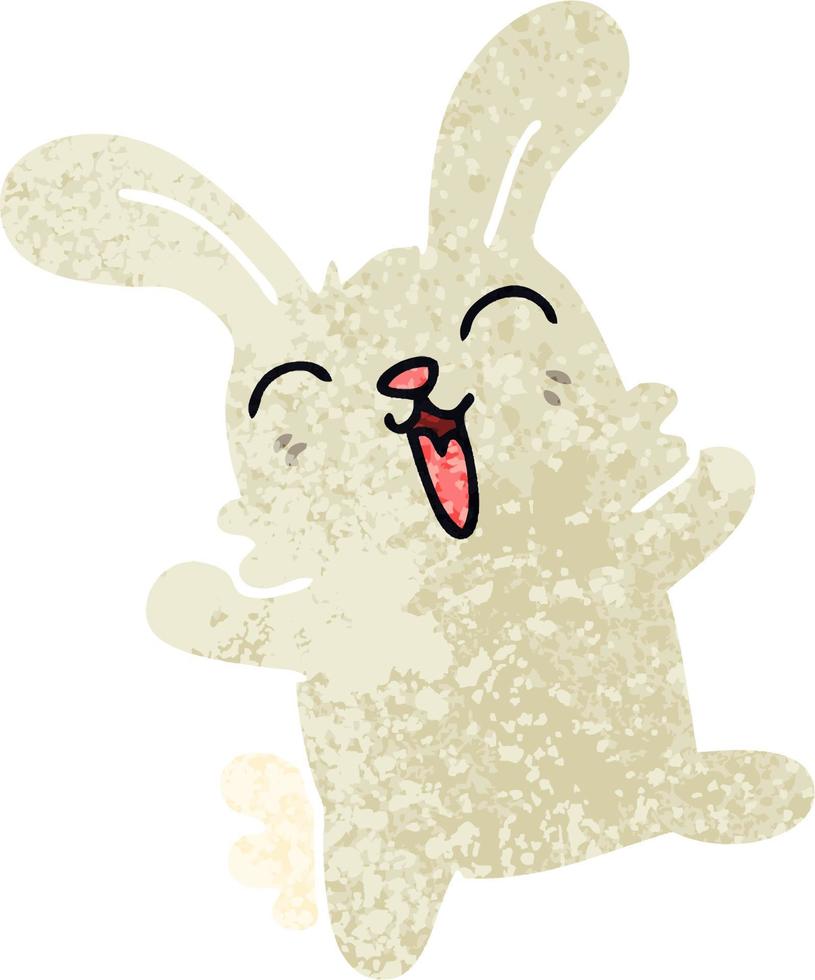 lapin de dessin animé de style rétro excentrique vecteur