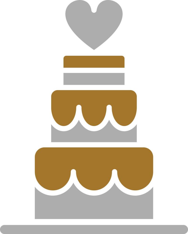 style d'icône de gâteau de mariage vecteur