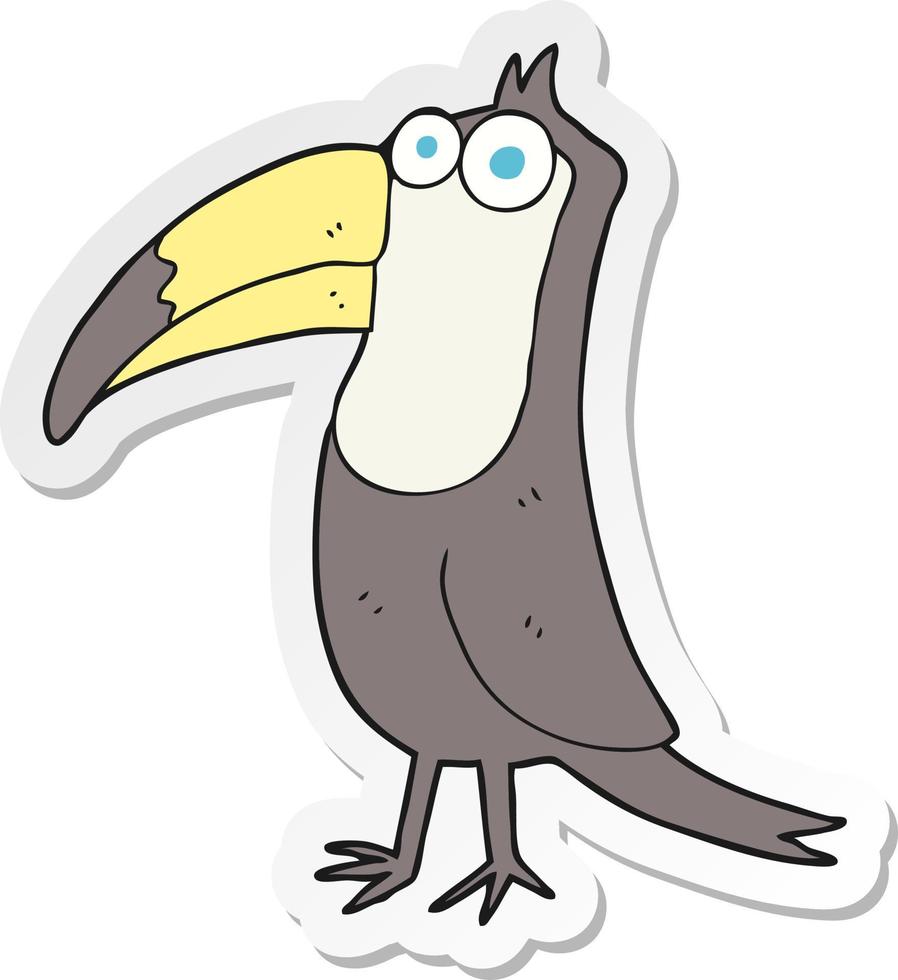 autocollant d'un toucan de dessin animé vecteur