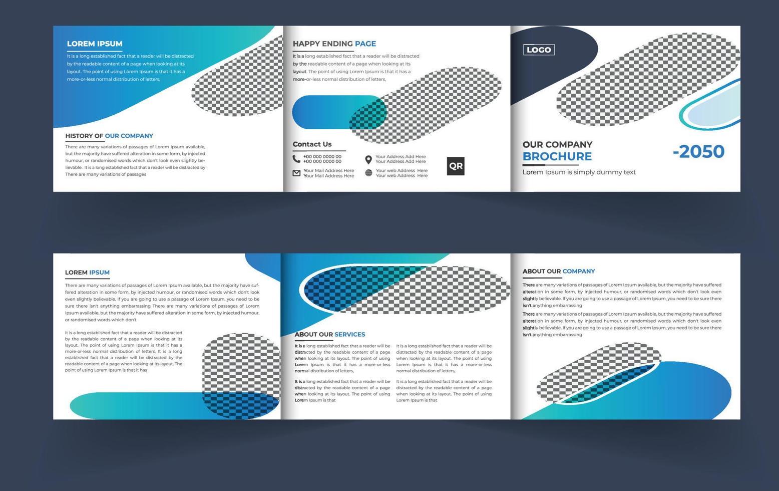 modèle de conception de brochure d'entreprise paysage à trois volets vecteur