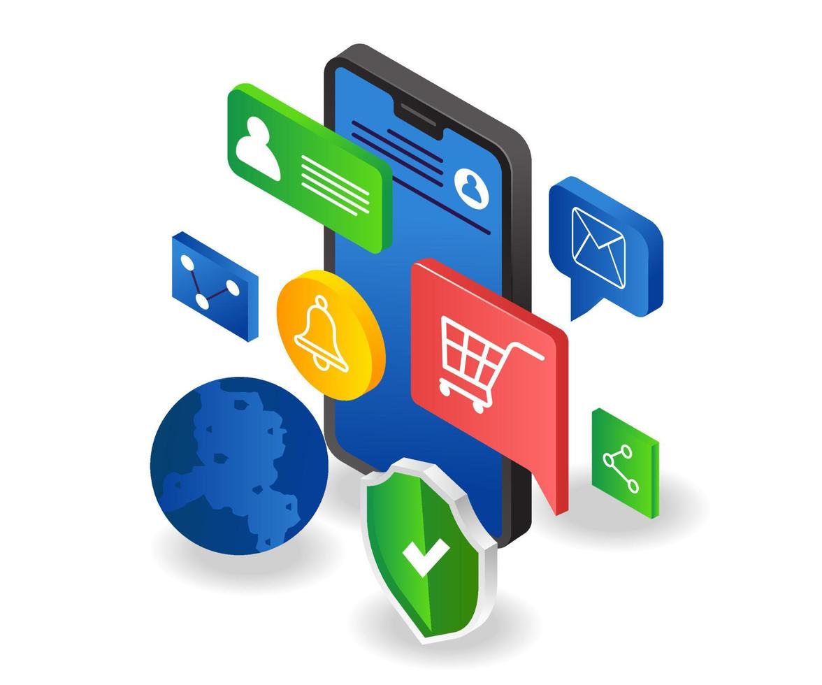 application smartphone e-commerce vecteur