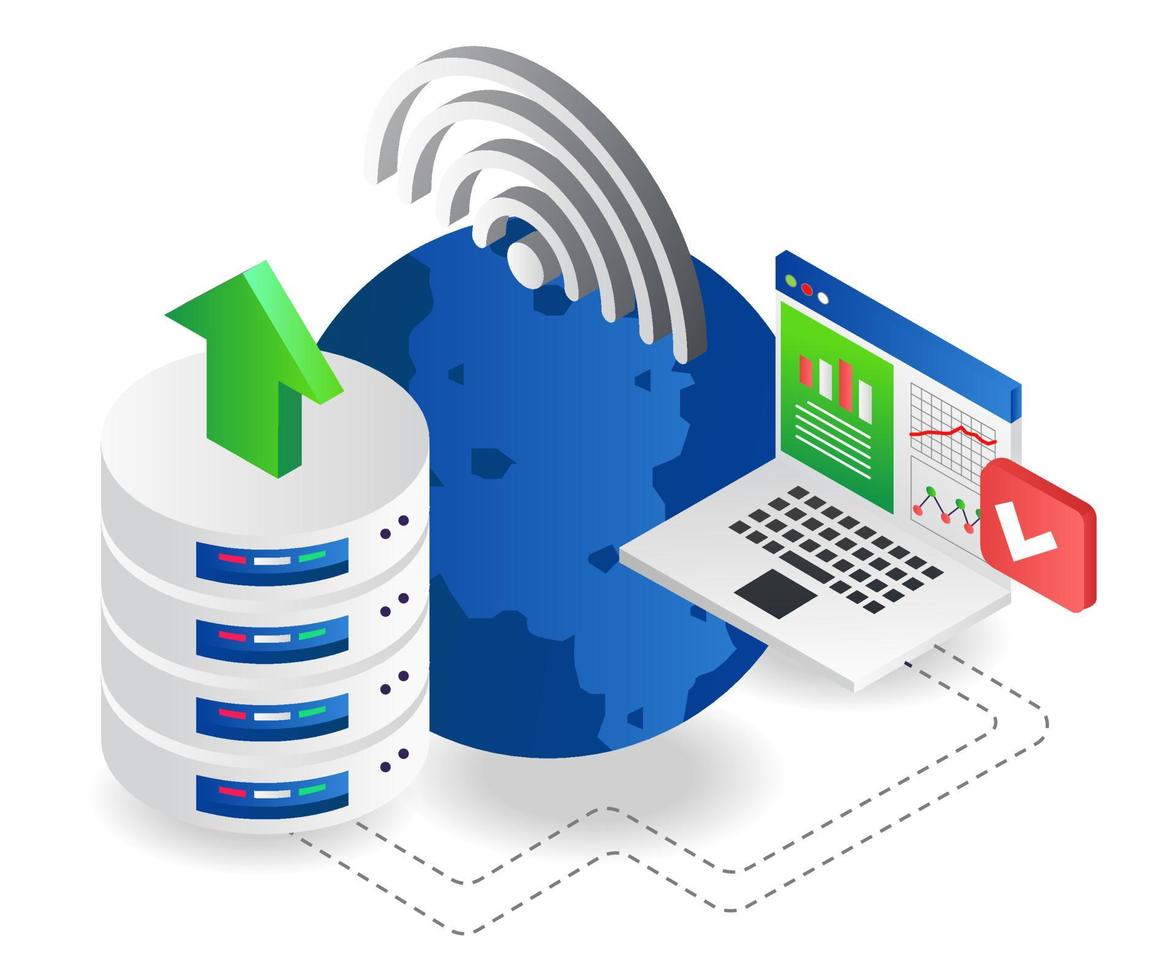 serveur de base de données d'analyse mondiale vecteur