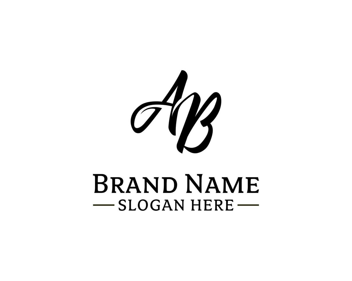 modèle de conception de logo lettre ab ou ba simple et moderne sur fond blanc, adapté à toute marque comme la boutique, les vêtements, etc. vecteur