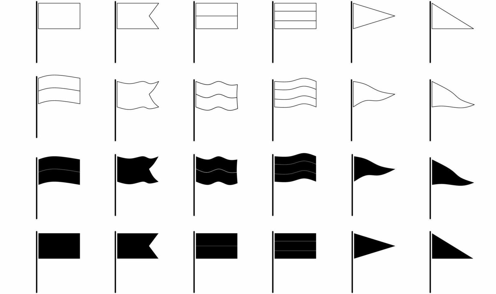 jeu d'icônes de drapeau isolé sur fond blanc vecteur