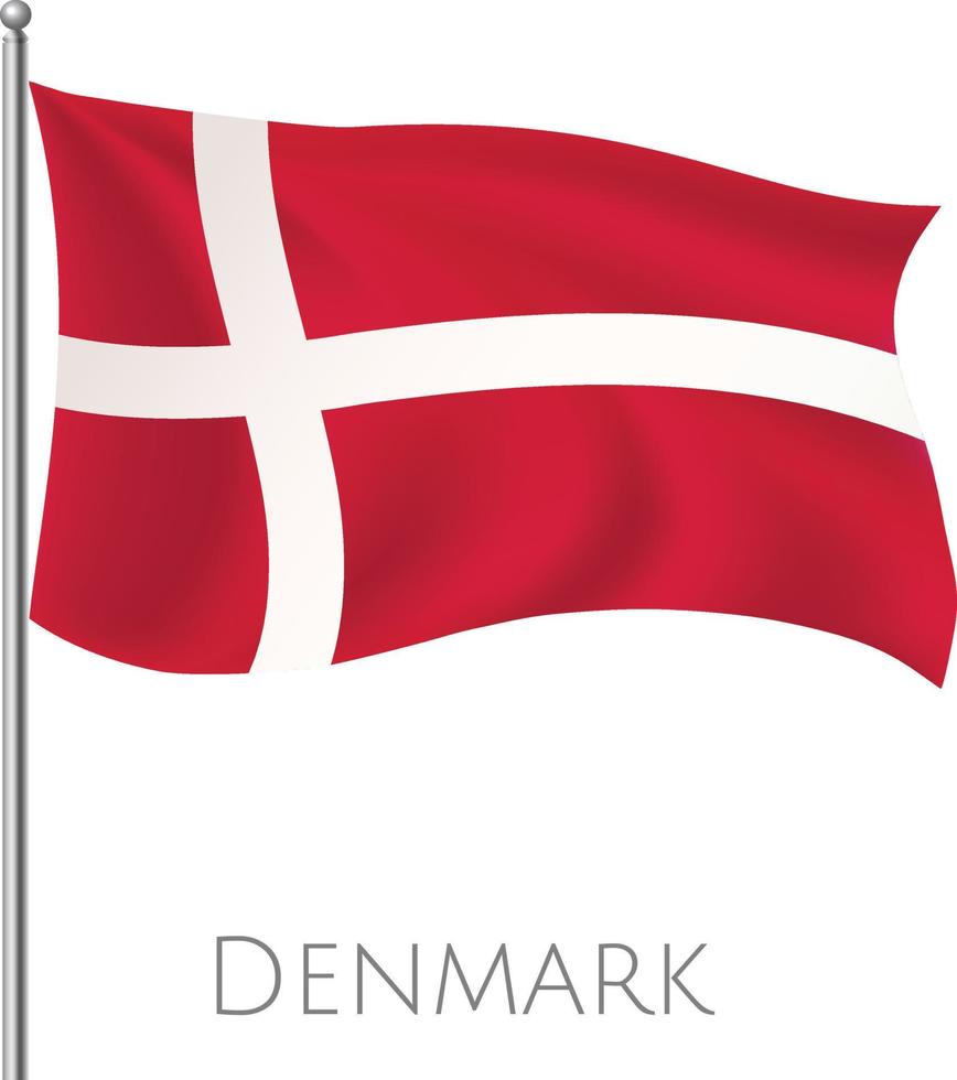 drapeau de la mouche du danemark avec des œuvres d'art vectorielles abstraites et un design d'arrière-plan vecteur