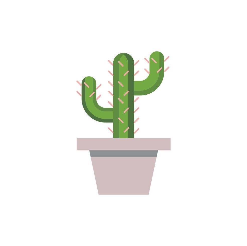 cactus, icône plate de plante du désert, signe vectoriel, pictogramme coloré de cactus saguaro isolé sur blanc. symbole, illustration de logo. conception de style plat vecteur