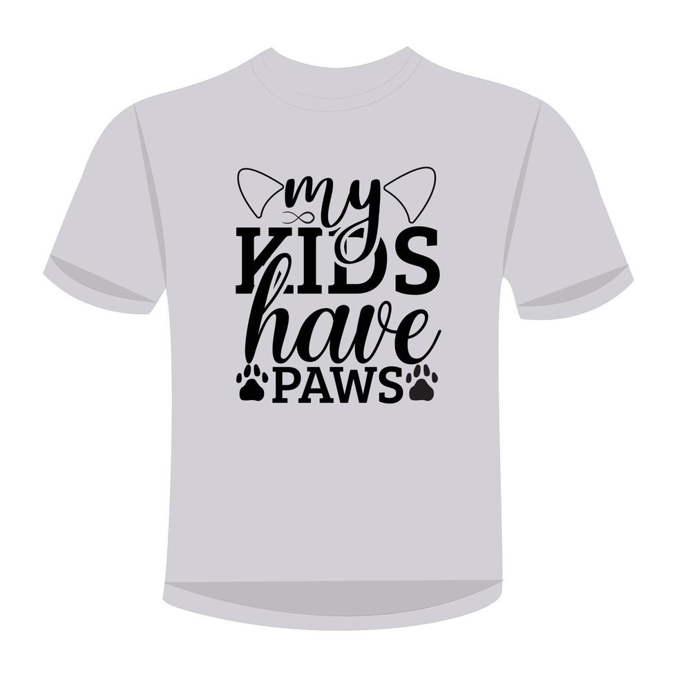 conception de t-shirt mes enfants hawe pattes vecteur