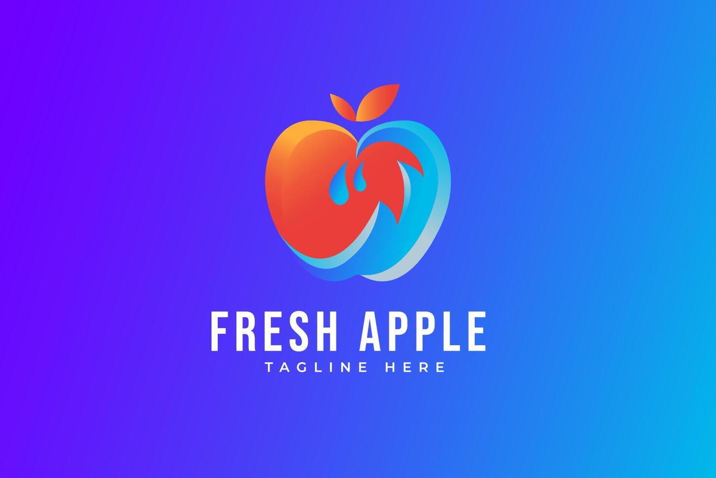 modèle de logo moderne pomme fraîche vecteur