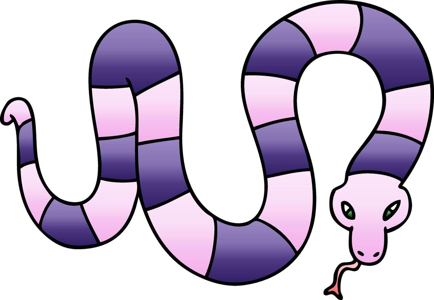 serpent de dessin animé ombré dégradé excentrique vecteur