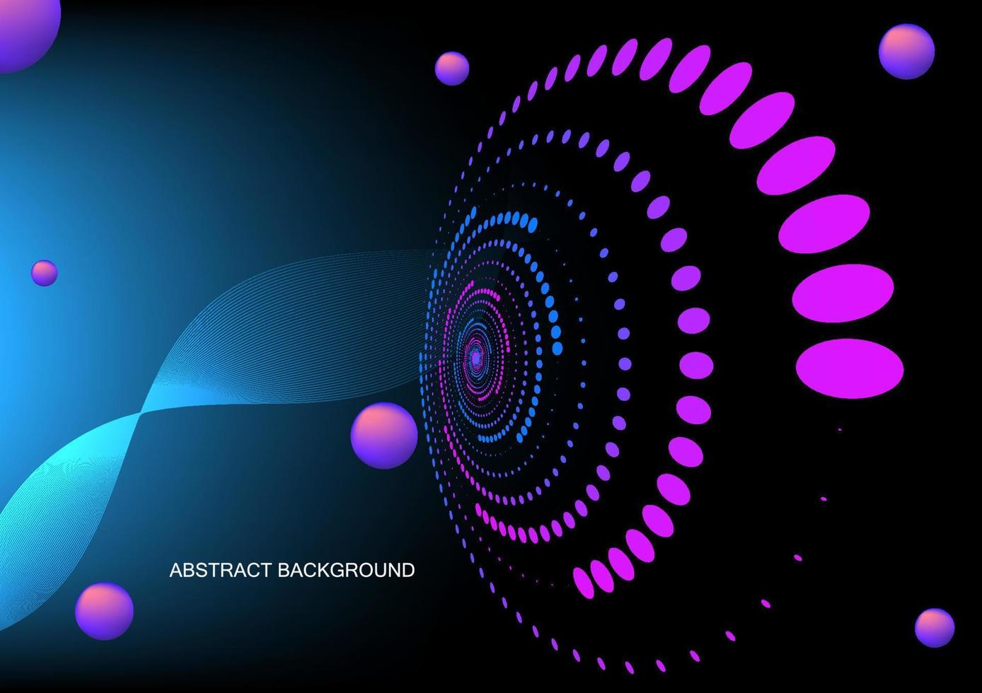 style de cercle en spirale abstrait avec illustration vectorielle de lueur bleue vecteur