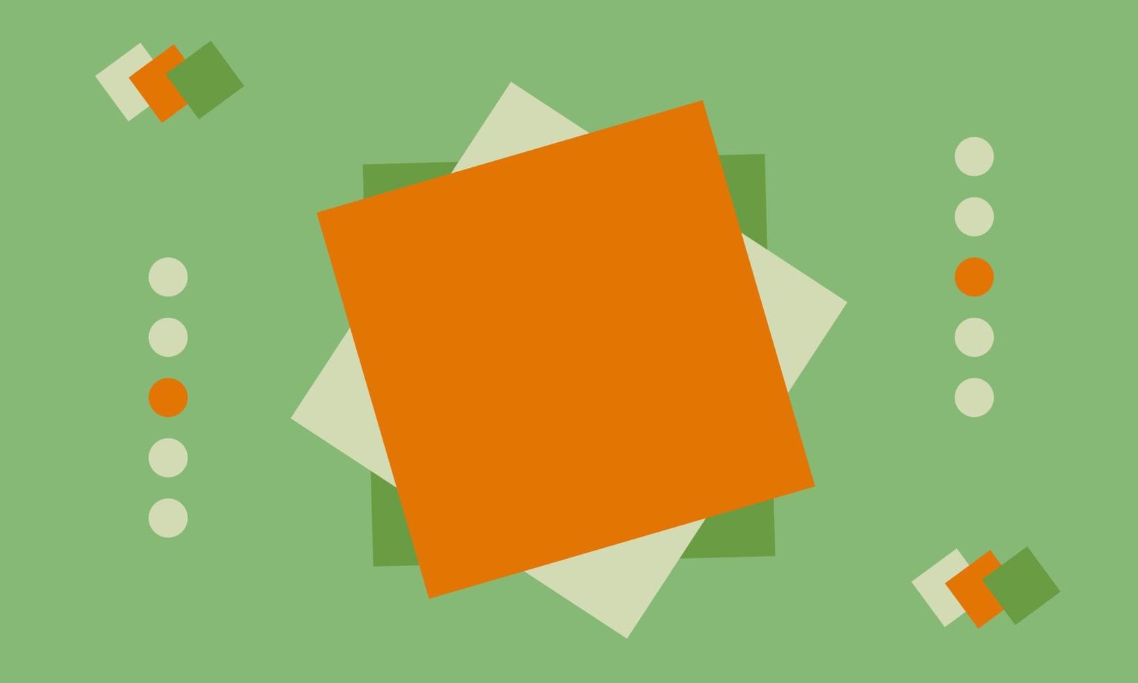 fond vert moderne avec des éléments et des formes orange, vert clair et blanc vecteur