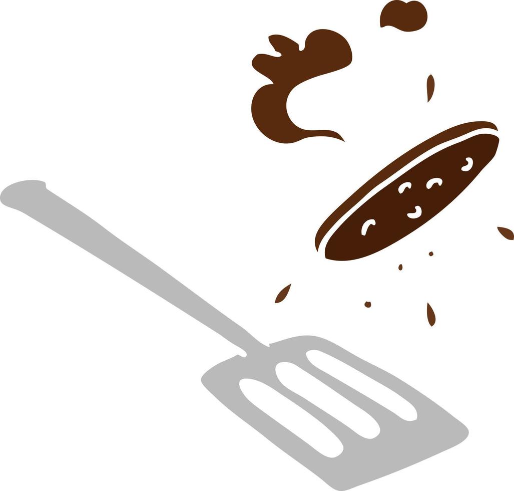 doodle de dessin animé d'un hamburger renversé vecteur