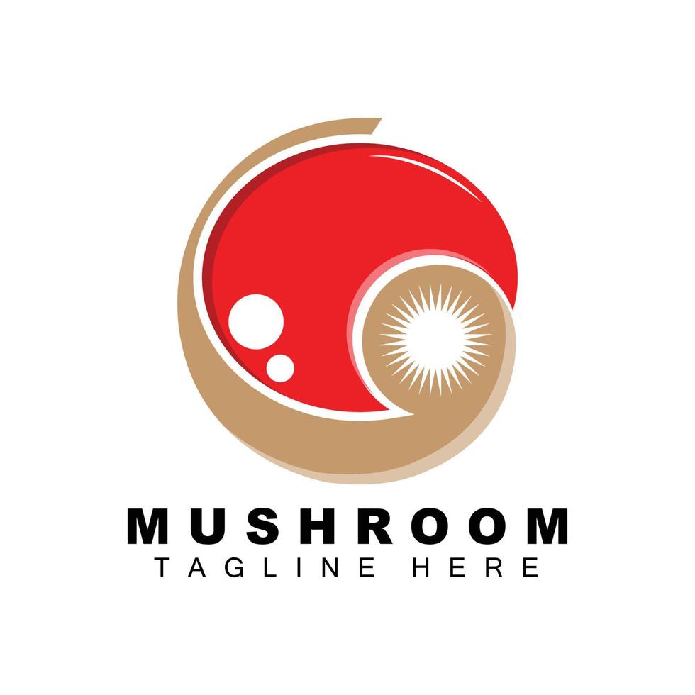 création de logo de champignon, illustration d'ingrédients de cuisine, marque vectorielle de divers produits alimentaires vecteur