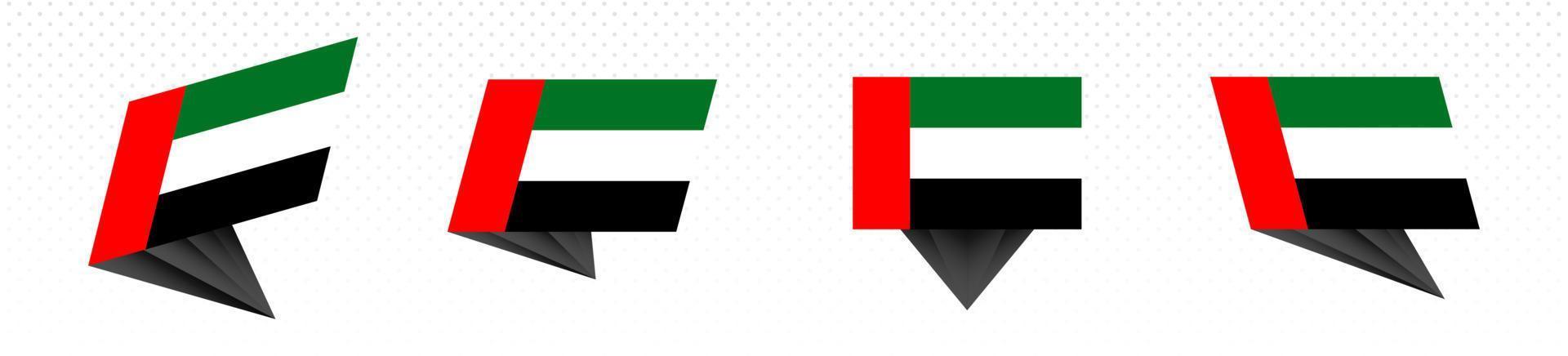 drapeau des émirats arabes unis dans un dessin abstrait moderne, ensemble de drapeaux. vecteur