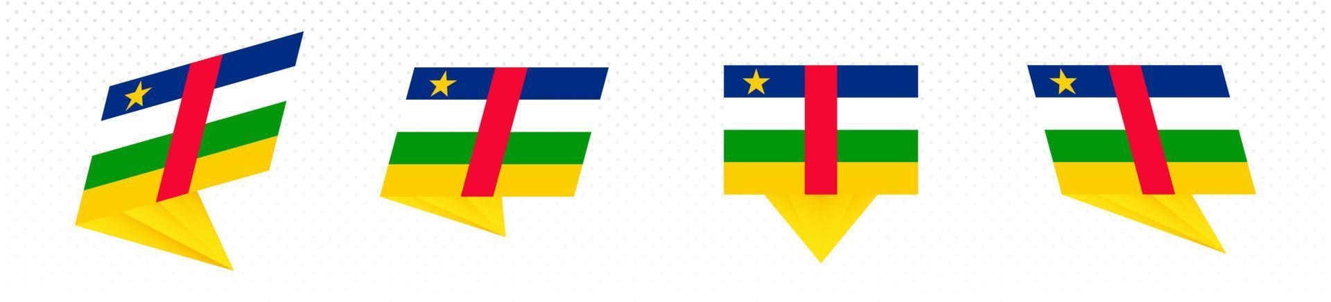 drapeau de la république centrafricaine dans un dessin abstrait moderne, ensemble de drapeaux. vecteur