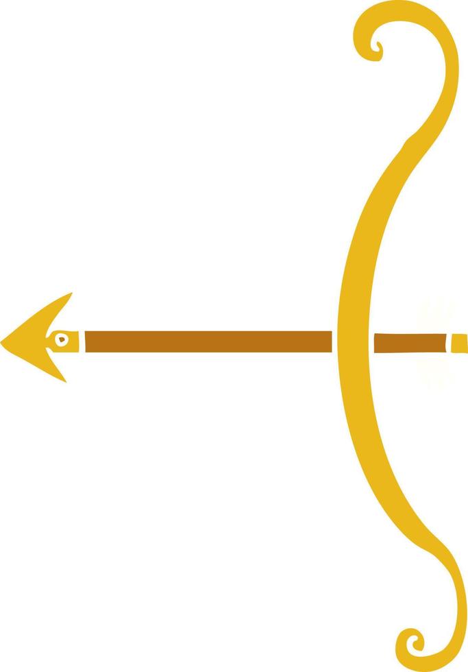 dessin animé doodle d'un arc et d'une flèche vecteur