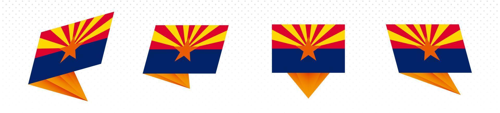 drapeau de l'état de l'arizona aux états-unis dans un dessin abstrait moderne, jeu de drapeaux. vecteur