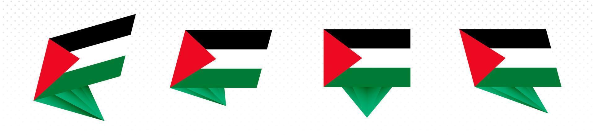 drapeau de la palestine au design abstrait moderne, ensemble de drapeaux. vecteur