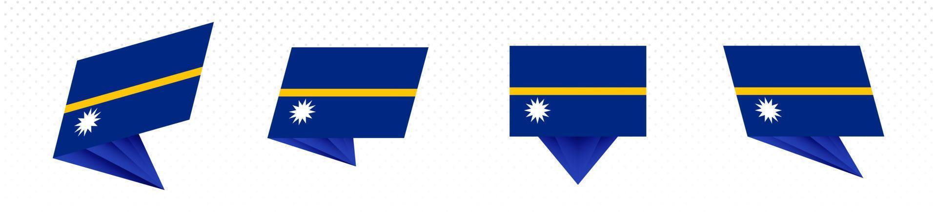 drapeau de nauru dans un design abstrait moderne, ensemble de drapeaux. vecteur