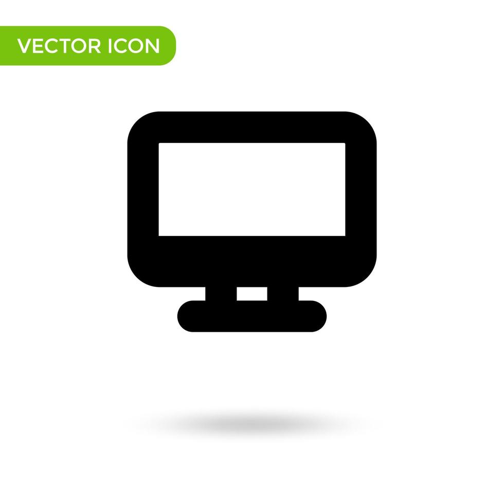 icône de moniteur pc. icône minimale et créative isolée sur fond blanc. marque de symbole d'illustration vectorielle vecteur
