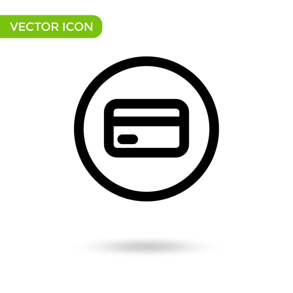 icône de carte de crédit. icône minimale et créative isolée sur fond blanc. marque de symbole d'illustration vectorielle vecteur
