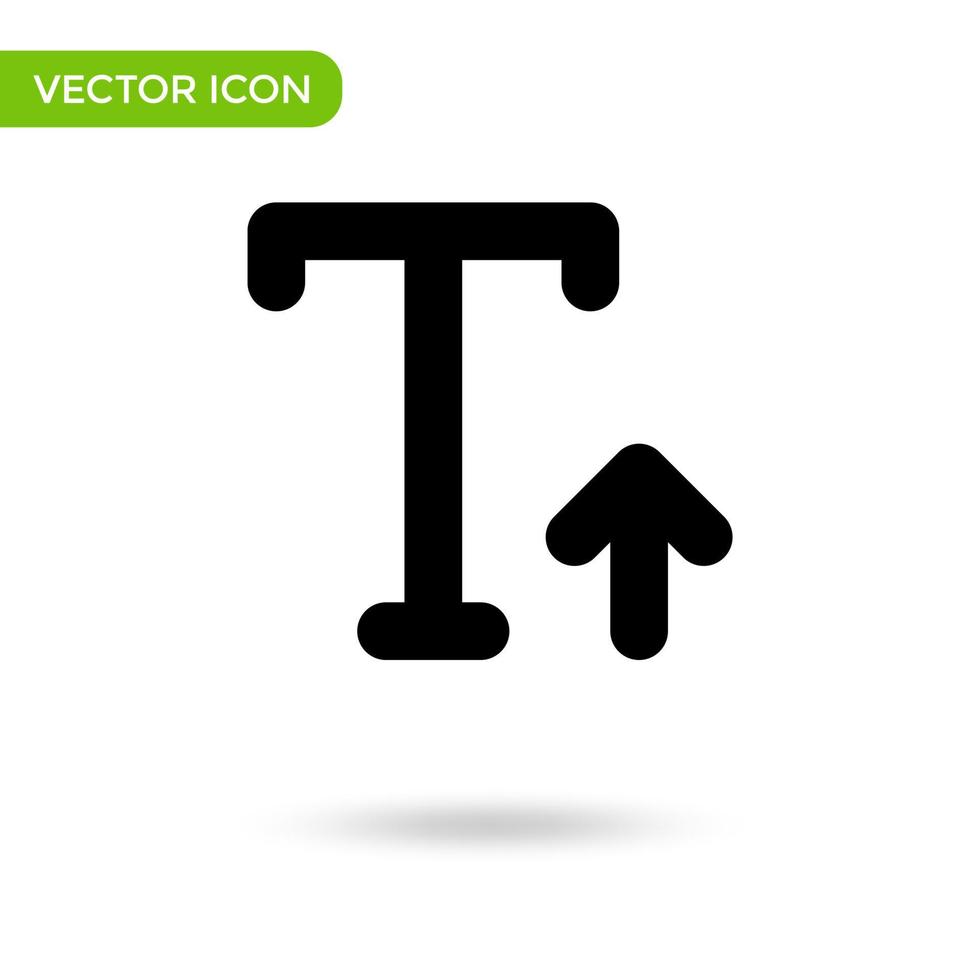 icône de redimensionnement du texte lettre t. icône minimale et créative isolée sur fond blanc. marque de symbole d'illustration vectorielle vecteur