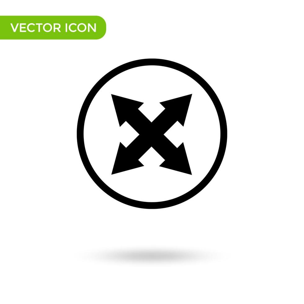Icône de flèches à 4 directions. icône minimale et créative isolée sur fond blanc. marque de symbole d'illustration vectorielle vecteur