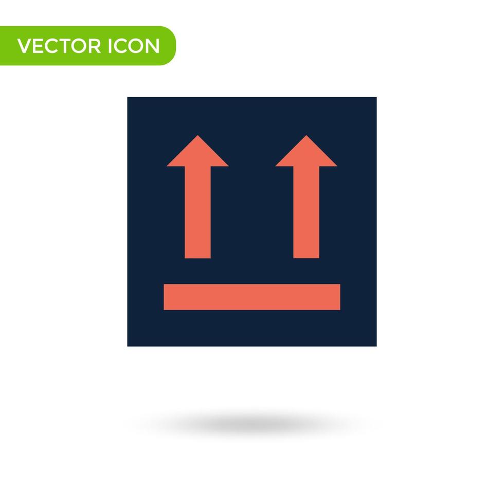 flèche vers le haut de l'icône logistique. icône minimale et créative isolée sur fond blanc. marque de symbole d'illustration vectorielle vecteur