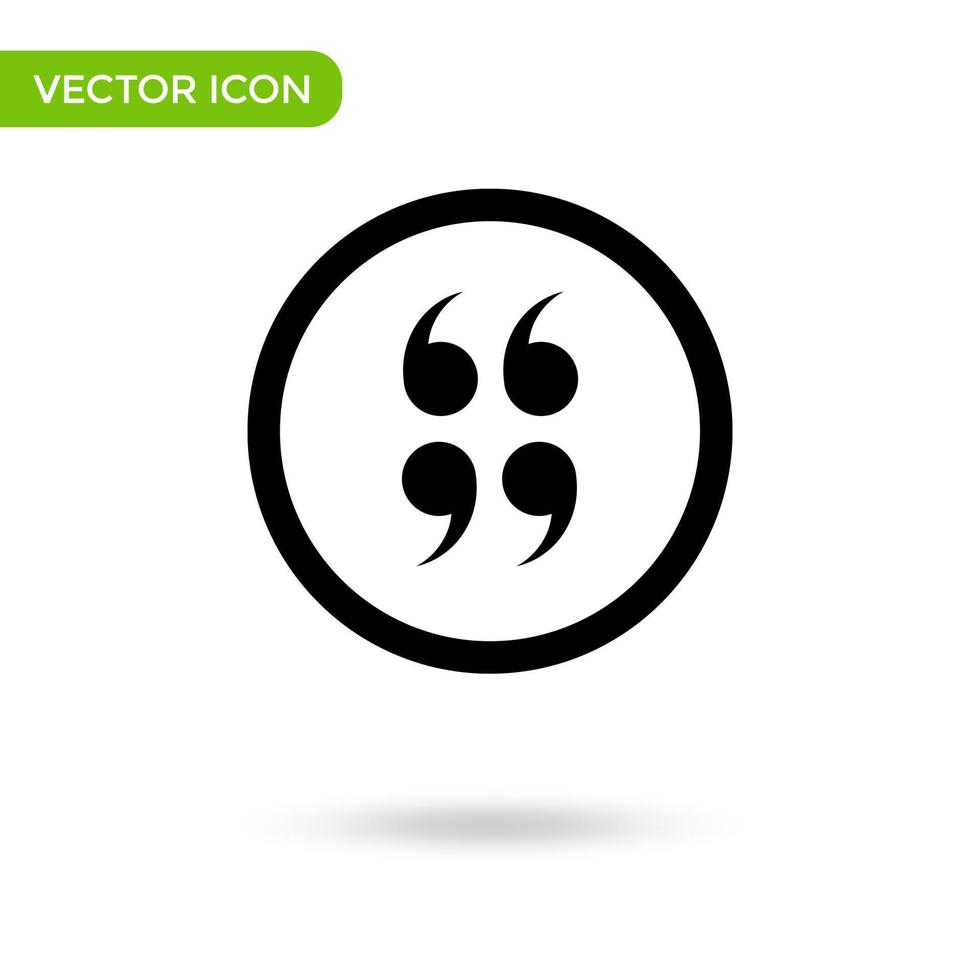 icône de symbole de citation. icône minimale et créative isolée sur fond blanc. marque de symbole d'illustration vectorielle vecteur
