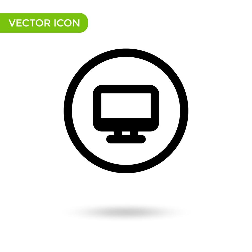 icône de moniteur pc. icône minimale et créative isolée sur fond blanc. marque de symbole d'illustration vectorielle vecteur