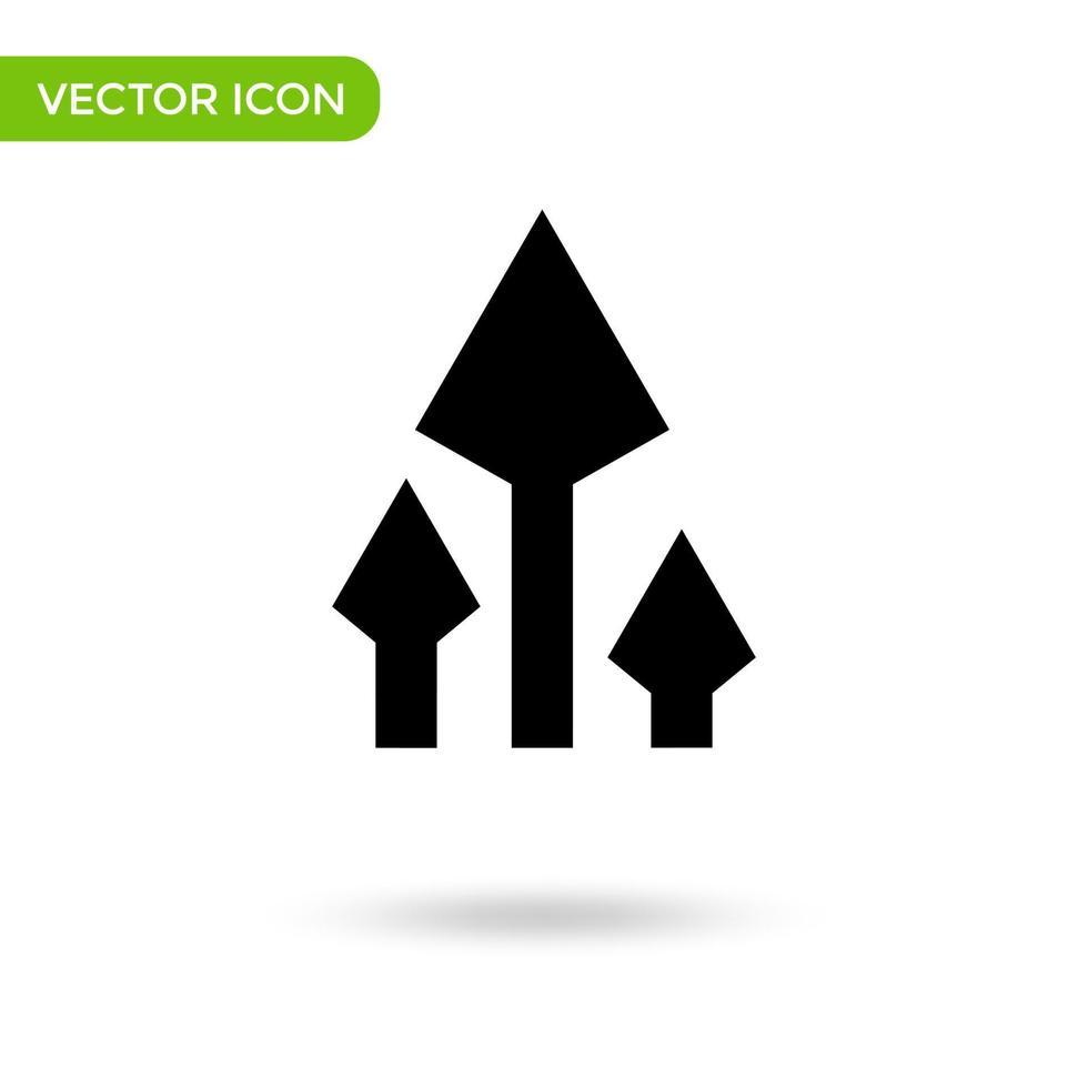 icône supérieure à trois flèches. icône minimale et créative isolée sur fond blanc. marque de symbole d'illustration vectorielle vecteur