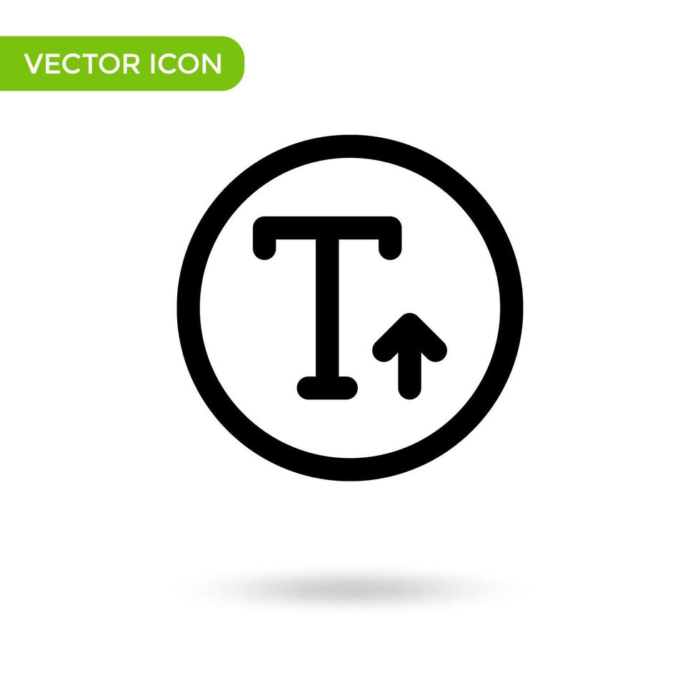 icône de redimensionnement du texte lettre t. icône minimale et créative isolée sur fond blanc. marque de symbole d'illustration vectorielle vecteur